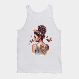 Afro Woman with Butterflies #2 Tank Top